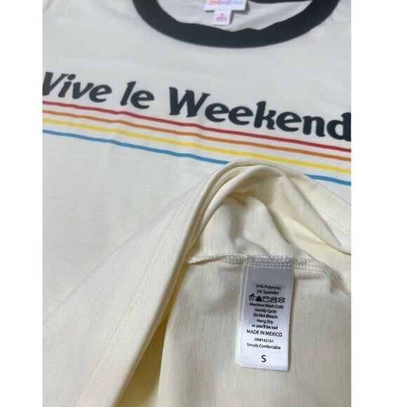 Small - Vive Le Weekend 70's graphic t-shirt, Liv LuLaRoe - Picture 4 of 4